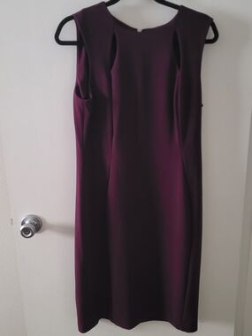 Calvin Klein Sleeveless Plum Midi Sheath Dress